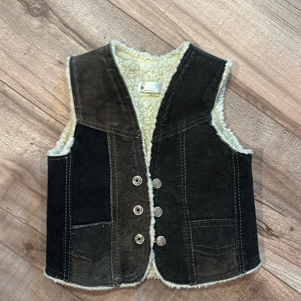 Leather Sherpa vest
